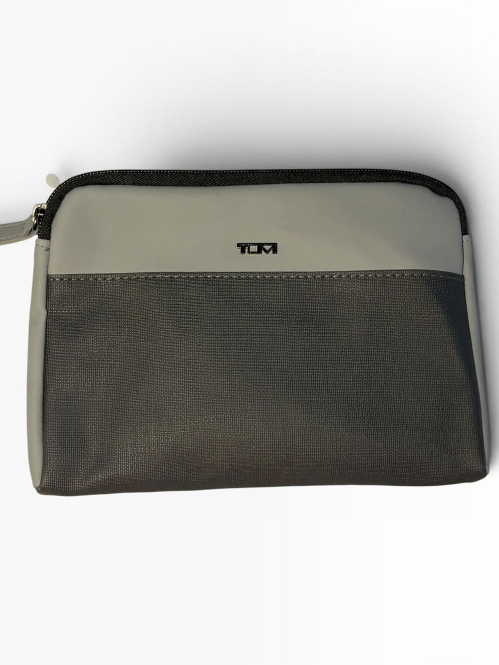 Tumi Zippered Two-Tone Gray and Light Gray Toiletry Pouch. NWT